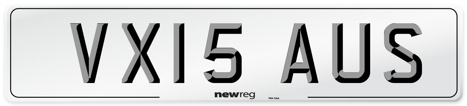 VX15 AUS Number Plate from New Reg